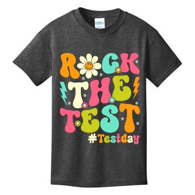 Groovy Rock The Test Motivational Retro Teachers Testing Day Kids T-Shirt