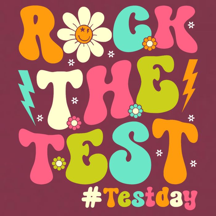 Groovy Rock The Test Motivational Retro Teachers Testing Day 16oz Travel Tumbler