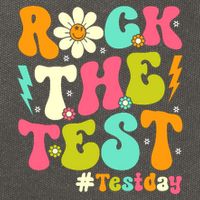 Groovy Rock The Test Motivational Retro Teachers Testing Day Cotton Canvas Backpack