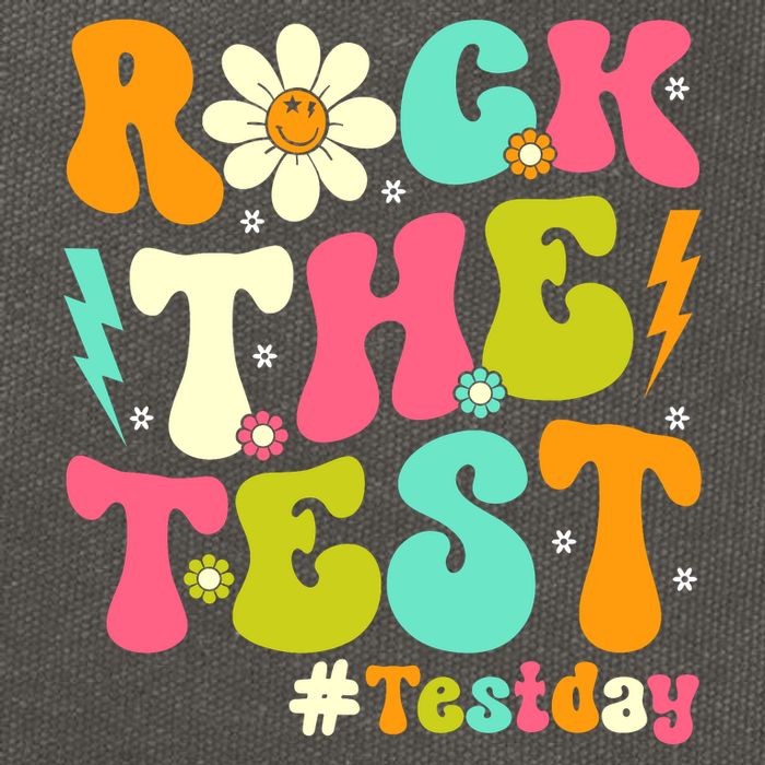 Groovy Rock The Test Motivational Retro Teachers Testing Day Cotton Canvas Backpack