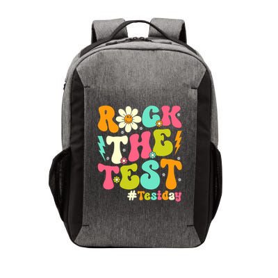 Groovy Rock The Test Motivational Retro Teachers Testing Day Vector Backpack