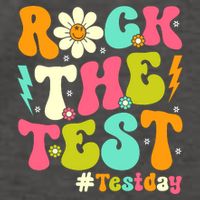 Groovy Rock The Test Motivational Retro Teachers Testing Day Vector Backpack