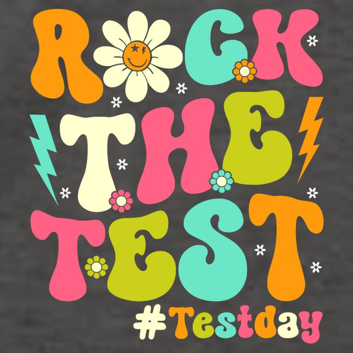 Groovy Rock The Test Motivational Retro Teachers Testing Day Vector Backpack