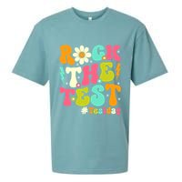 Groovy Rock The Test Motivational Retro Teachers Testing Day Sueded Cloud Jersey T-Shirt