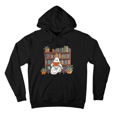 Ghost Reading Teacher Halloween Librarian Book Lover Reading Hoodie