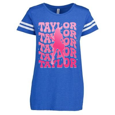 Girl Retro Taylor First Name Personalized Groovy 80S Enza Ladies Jersey Football T-Shirt