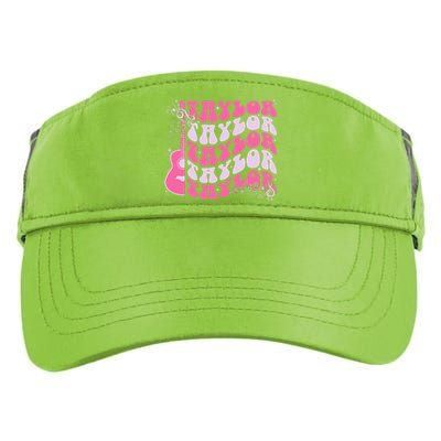 Girl Retro Taylor First Name Personalized Groovy Birthday Adult Drive Performance Visor