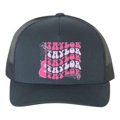 Girl Retro Taylor First Name Personalized Groovy Birthday Yupoong Adult 5-Panel Trucker Hat