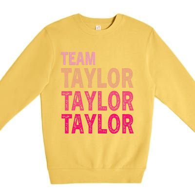 Girl Retro Taylor First Name Personalized Groovy Birthday Premium Crewneck Sweatshirt