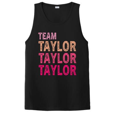 Girl Retro Taylor First Name Personalized Groovy Birthday PosiCharge Competitor Tank