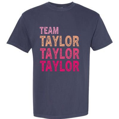 Girl Retro Taylor First Name Personalized Groovy Birthday Garment-Dyed Heavyweight T-Shirt