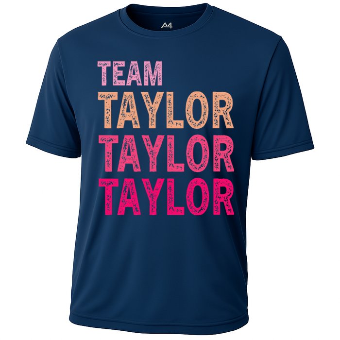 Girl Retro Taylor First Name Personalized Groovy Birthday Cooling Performance Crew T-Shirt