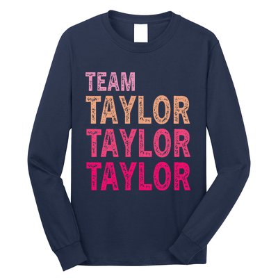 Girl Retro Taylor First Name Personalized Groovy Birthday Long Sleeve Shirt