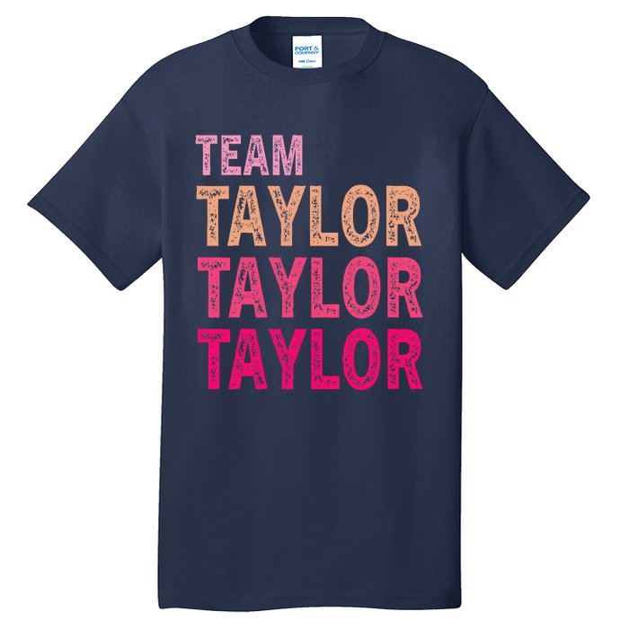 Girl Retro Taylor First Name Personalized Groovy Birthday Tall T-Shirt