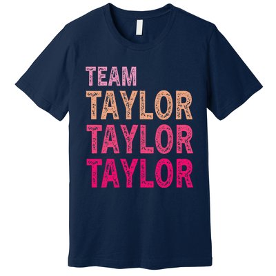 Girl Retro Taylor First Name Personalized Groovy Birthday Premium T-Shirt