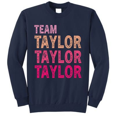 Girl Retro Taylor First Name Personalized Groovy Birthday Tall Sweatshirt