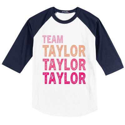 Girl Retro Taylor First Name Personalized Groovy Birthday Baseball Sleeve Shirt