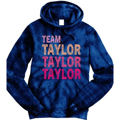 Girl Retro Taylor First Name Personalized Groovy Birthday Tie Dye Hoodie