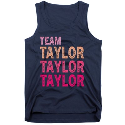 Girl Retro Taylor First Name Personalized Groovy Birthday Tank Top