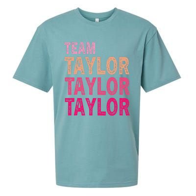 Girl Retro Taylor First Name Personalized Groovy Birthday Sueded Cloud Jersey T-Shirt