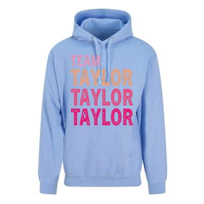 Girl Retro Taylor First Name Personalized Groovy Birthday Unisex Surf Hoodie