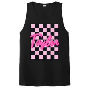 Girl Retro Taylor First Name Taylor Groovy Birthday Taylor PosiCharge Competitor Tank