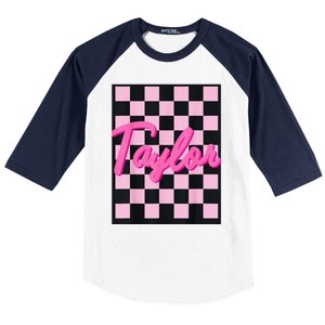 Girl Retro Taylor First Name Taylor Groovy Birthday Taylor Baseball Sleeve Shirt