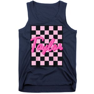 Girl Retro Taylor First Name Taylor Groovy Birthday Taylor Tank Top