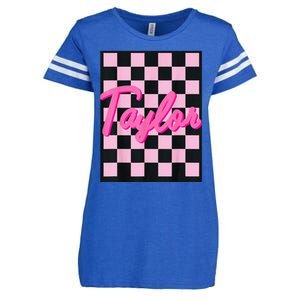 Girl Retro Taylor First Name Taylor Groovy Birthday Taylor Enza Ladies Jersey Football T-Shirt