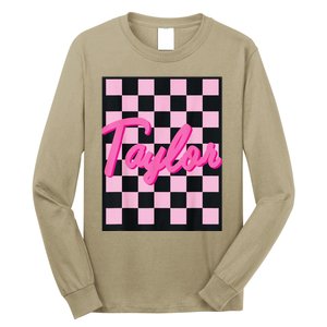 Girl Retro Taylor First Name Taylor Groovy Birthday Taylor Long Sleeve Shirt