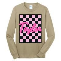 Girl Retro Taylor First Name Taylor Groovy Birthday Taylor Tall Long Sleeve T-Shirt