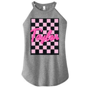 Girl Retro Taylor First Name Taylor Groovy Birthday Taylor Women’s Perfect Tri Rocker Tank