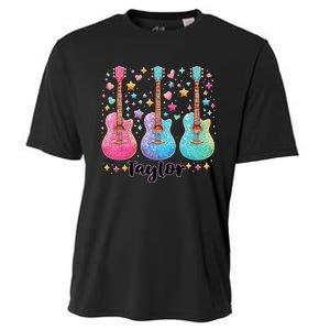 Girl Retro Taylor First Name Personalized Groovy 80S Pink Cooling Performance Crew T-Shirt