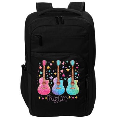 Girl Retro Taylor First Name Personalized Groovy 80S Pink Impact Tech Backpack