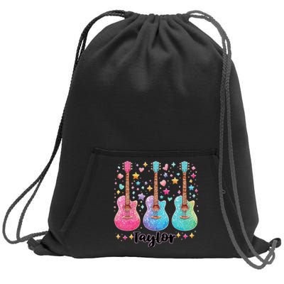 Girl Retro Taylor First Name Personalized Groovy 80S Pink Sweatshirt Cinch Pack Bag