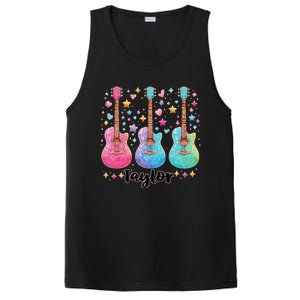 Girl Retro Taylor First Name Personalized Groovy 80S Pink PosiCharge Competitor Tank