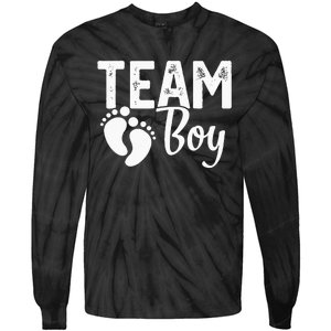 Gender Reveal Team Boy Blue Tie-Dye Long Sleeve Shirt