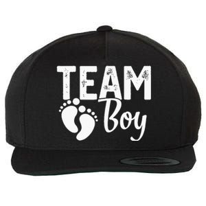 Gender Reveal Team Boy Blue Wool Snapback Cap