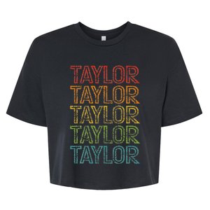 G.irl Retro T.AYLOR First Name Personalized Bella+Canvas Jersey Crop Tee