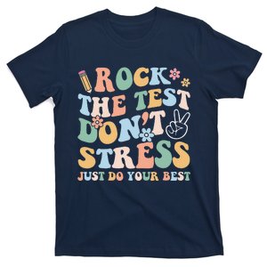 Groovy Rock The Test DonT Stress Just Do Your Best Test Day T-Shirt