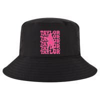 Girl Retro Taylor First Name Personalized Groovy 80s Cool Comfort Performance Bucket Hat