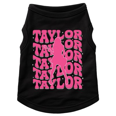 Girl Retro Taylor First Name Personalized Groovy 80s Doggie Tank