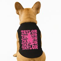 Girl Retro Taylor First Name Personalized Groovy 80s Doggie Tank