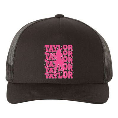 Girl Retro Taylor First Name Personalized Groovy 80s Yupoong Adult 5-Panel Trucker Hat