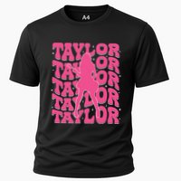 Girl Retro Taylor First Name Personalized Groovy 80s Performance Shirt
