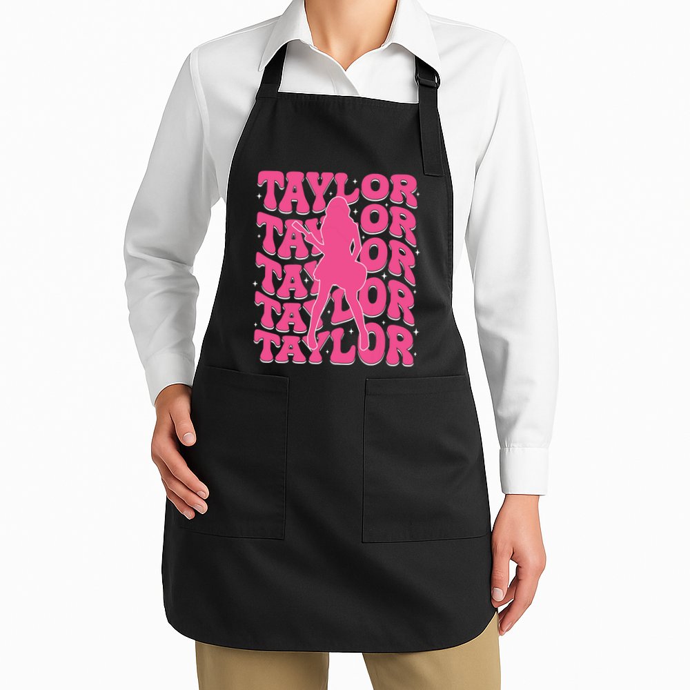 Girl Retro Taylor First Name Personalized Groovy 80s Apron