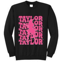 Girl Retro Taylor First Name Personalized Groovy 80s Sweatshirt