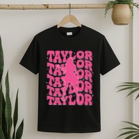 Girl Retro Taylor First Name Personalized Groovy 80s T-Shirt