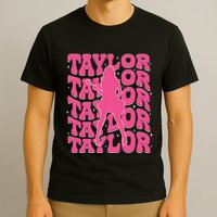Girl Retro Taylor First Name Personalized Groovy 80s T-Shirt