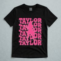 Girl Retro Taylor First Name Personalized Groovy 80s T-Shirt